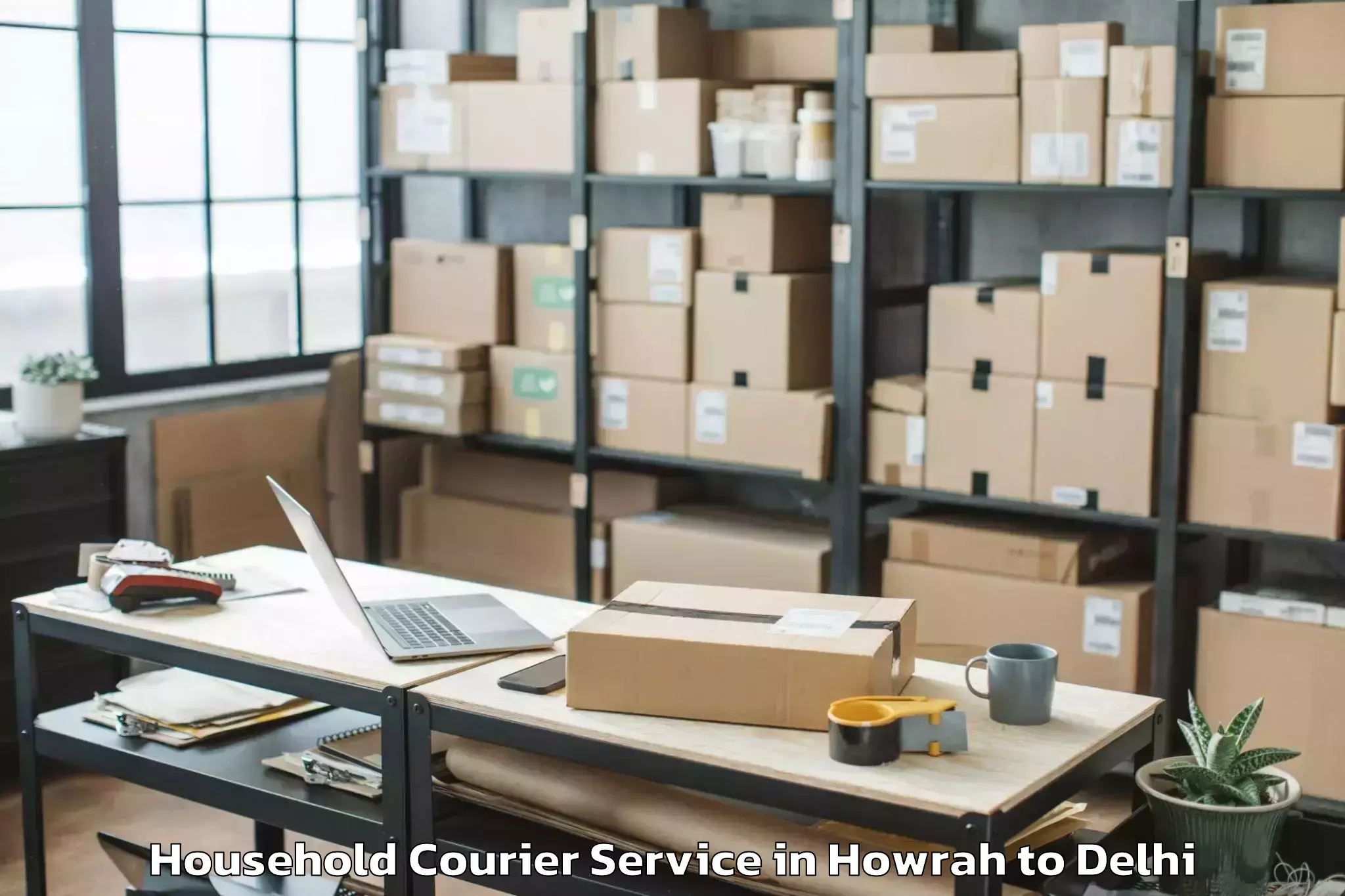 Book Howrah to Naraina Industrial Estate Household Courier Online